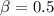 $\beta=0.5$