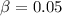 $\beta=0.05$