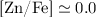 $\mbox{\rm [Zn/Fe]}\simeq 0.0$