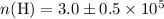 $n({\rm H})= 3.0 \pm 0.5 \times10^{5}$