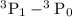 $^3{\rm P}_1-^3{\rm P}_0$