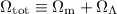 $\Omega_{\rm tot}\equiv \Omega_{\rm m}+\Omega_{\Lambda}$