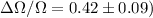 $\Delta\Omega/\Omega = 0.42 \pm 0.09)$
