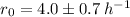 $r_0=4.0\pm 0.7 \:h^{-1}$