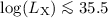 $\log(L_{\rm X})\la 35.5$