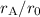 $r_{\rm A}/r_0$