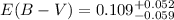 $E(B-V)=0.109^{+0.052}_{-0.059}$