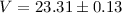 ${V} = 23.31\pm0.13$