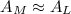 $A_M\approx A_L$