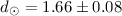 $\mbox{$d_\odot$}=1.66\pm0.08$