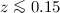 $z\la 0.15$