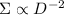 $\Sigma\propto D^{-2}$