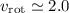 $v_{\rm rot}\simeq 2.0$