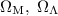 $\Omega_{\rm M},\;\Omega_\Lambda$