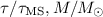 $\tau/\tau_{\rm MS},M/M_{\odot}$