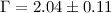 $\Gamma =2.04 \pm0.11$