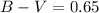 $B-V=0.65$