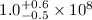 $\mbox{$1.0^{+0.6}_{-0.5}\times10^8$}$