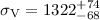 $\sigma_{\rm V}=1322^{+74}_{-68}$