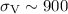 $\sigma_{\rm V}\sim 900$