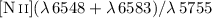 $[\ion{N}{ii}](\lambda\,6548 + \lambda\,6583)/\lambda\,5755$