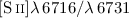 $[\ion{S}{ii}]\lambda\,6716/\lambda\,6731$