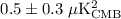 $0.5\pm0.3\;\mu\rm{K^2_{CMB}}$