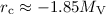 $r_{\rm c} \approx -1.85 M_{\rm V}$