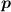 $\vec{p}$