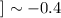 $] \sim -0.4$