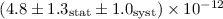 $(4.8\pm1.3_{\rm stat}\pm1.0_{\rm syst})\times10^{-12}$