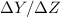 $\Delta Y/\Delta Z$