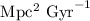 ${\rm Mpc^2~Gyr}^{-1}$