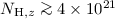 $N_{{\rm H},z} \ga 4 \times 10^{21}$