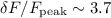 $\delta F/F_{\mathrm{peak}} \sim 3.7$