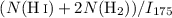 $(N(\ion{H}{i})+2N(\mathrm{H}_2))/I_{175}$