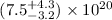 $(7.5_{-3.2}^{+4.3})\times10^{20}$