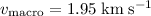 $v_{{\rm {macro}}}=1.95 \; {\rm km} \; {\rm s}^{-1}$