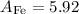 $A_{\rm Fe}=5.92$