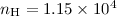 $n\sb{\rm{H}}=1.15\times10\sp 4$