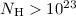 $N_{\rm H}>10^{23}$
