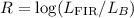 $R= \log(L_{\rm FIR}/L_{B})$