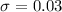 $\sigma=0.03$
