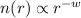 $n(r) \propto r^{-w}$