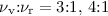$\nu_{\rm v}{:}\nu_{\rm r}=3{:}1,\, 4{:}1$