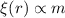 $\xi(r)\propto m$
