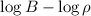 $\log B - \log \rho$