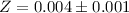 $Z=0.004\pm0.001$