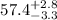 $57.4^{\rm +2.8}_{\rm -3.3}$