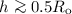 $h\ga0.5R_{\rm o}$